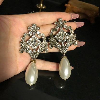 Vintage Royal Pearl & Crystal Jewelry Set