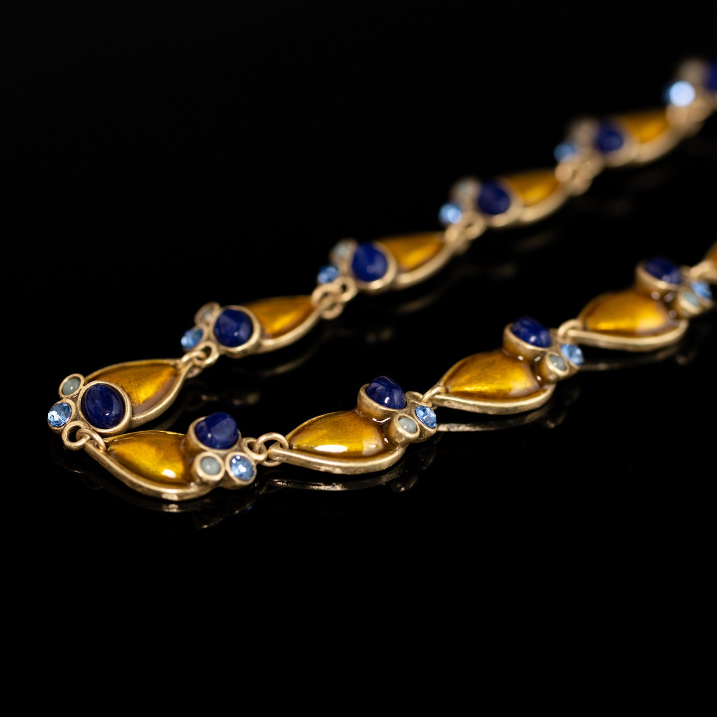 Golden Sapphire Droplet Necklace