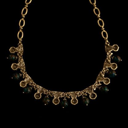 Crystal & Green Stone Statement Necklace