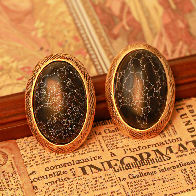 Black Natural Stone Earrings