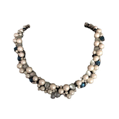 Pearl Cluster Statement Necklace