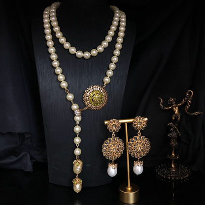 Baroque Golden Pearl Statement Se