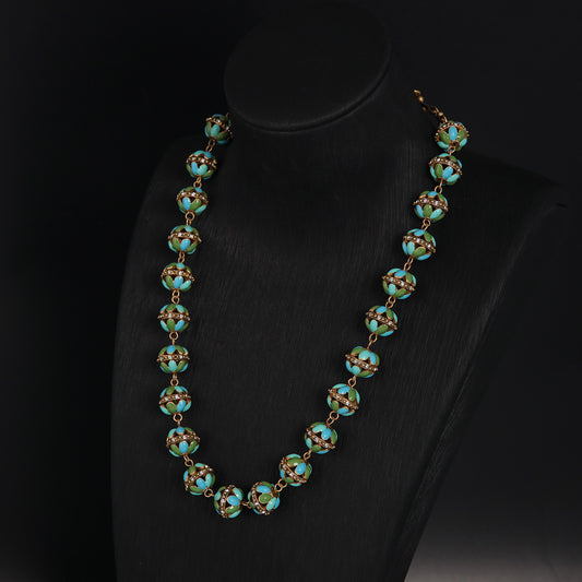 Turquoise Blossom Filigree Necklace