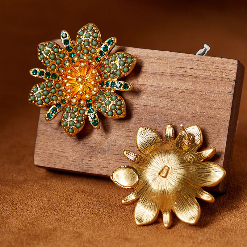 Vintage Floral Stud Earrings