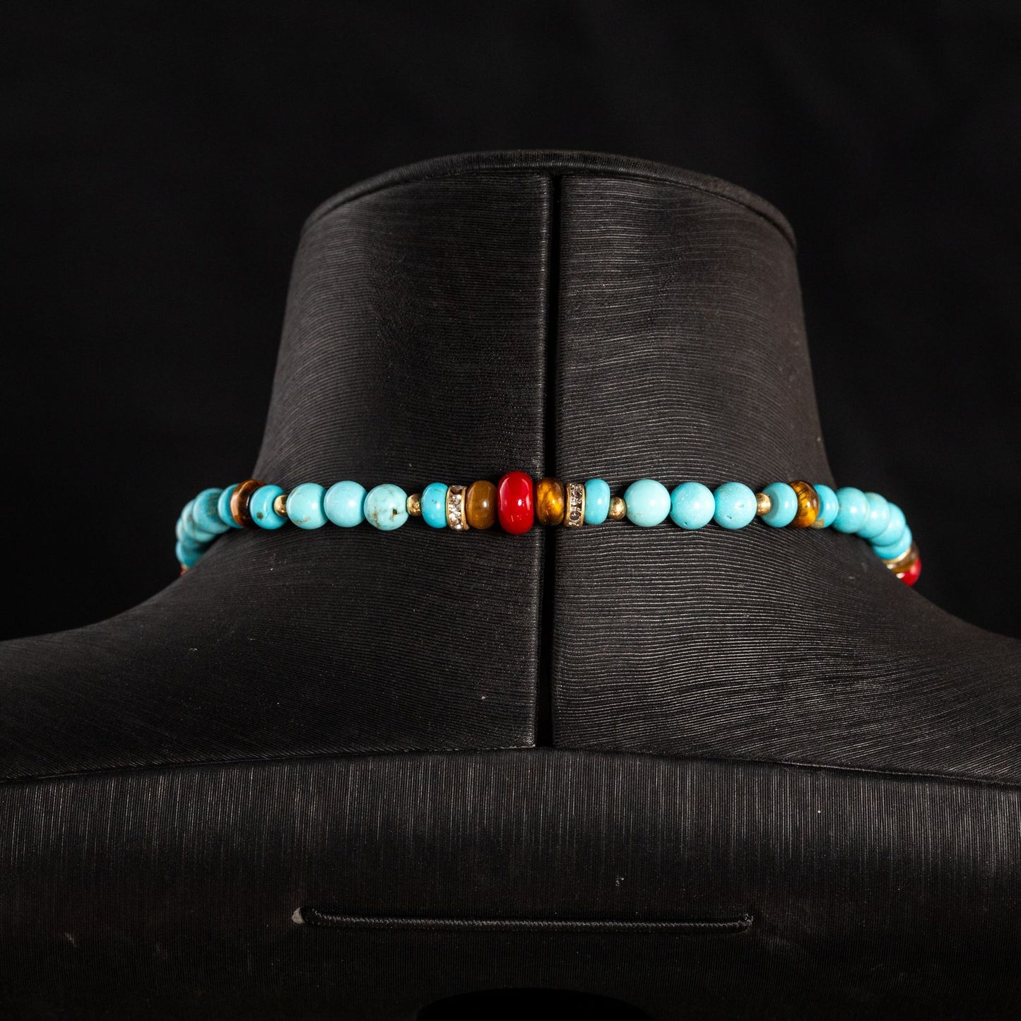 Mystic Turquoise & Ruby Drop Necklace