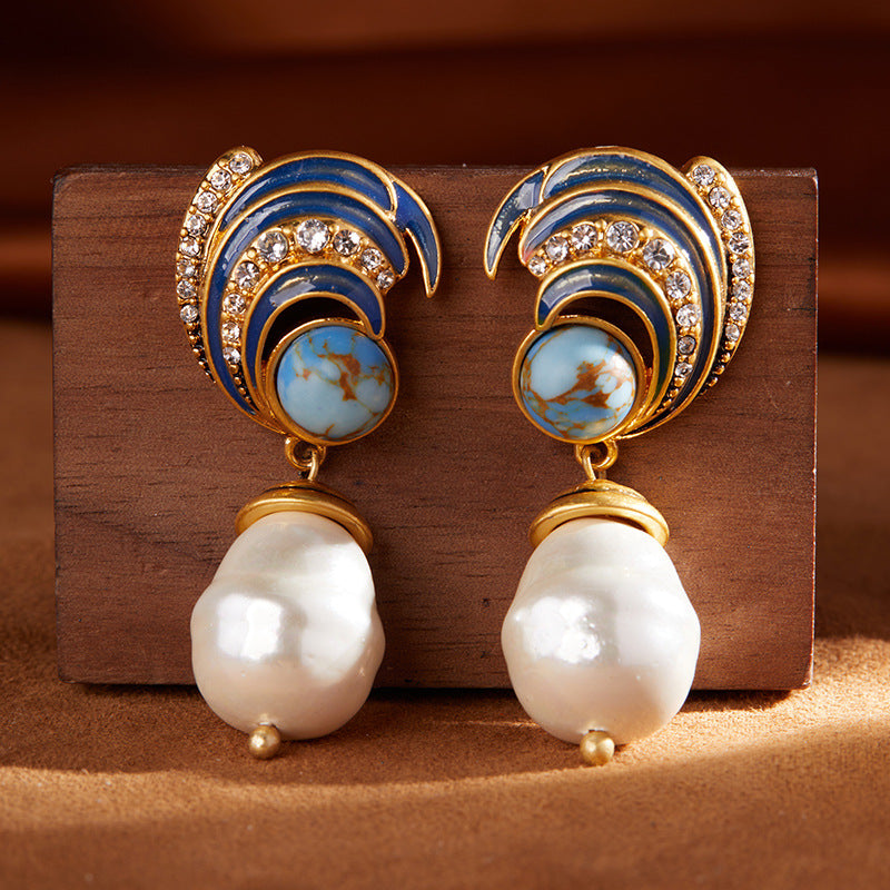 Regal Pearl Drop Earrings