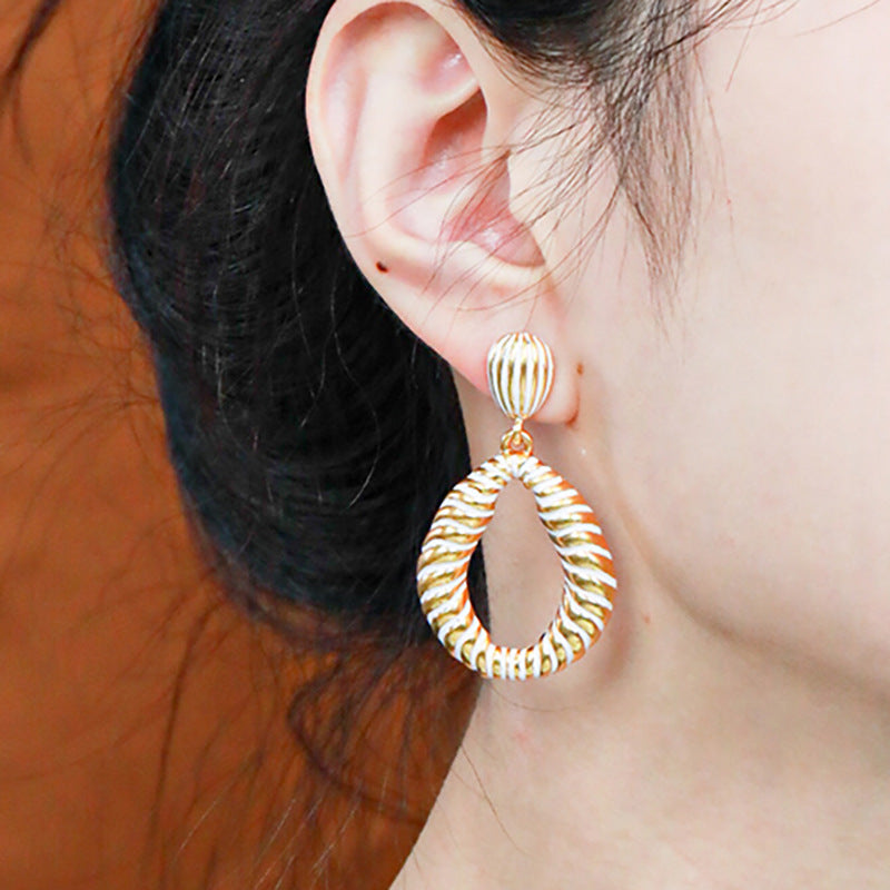 Vintage Gold Geometric Stud Earrings