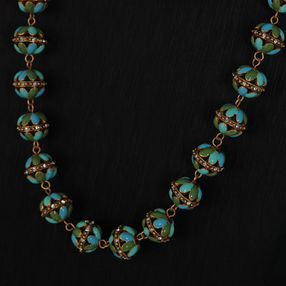 Turquoise Blossom Filigree Necklace