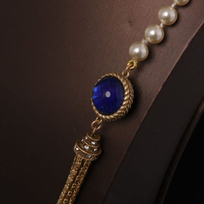 Royal Pearl Tassel Long Necklace