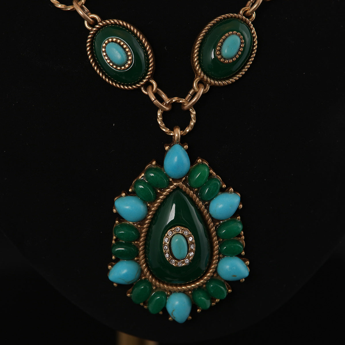 Mediterranean Teardrop Pendant Necklace