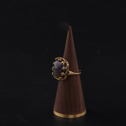 Engraved Gemstone Ring