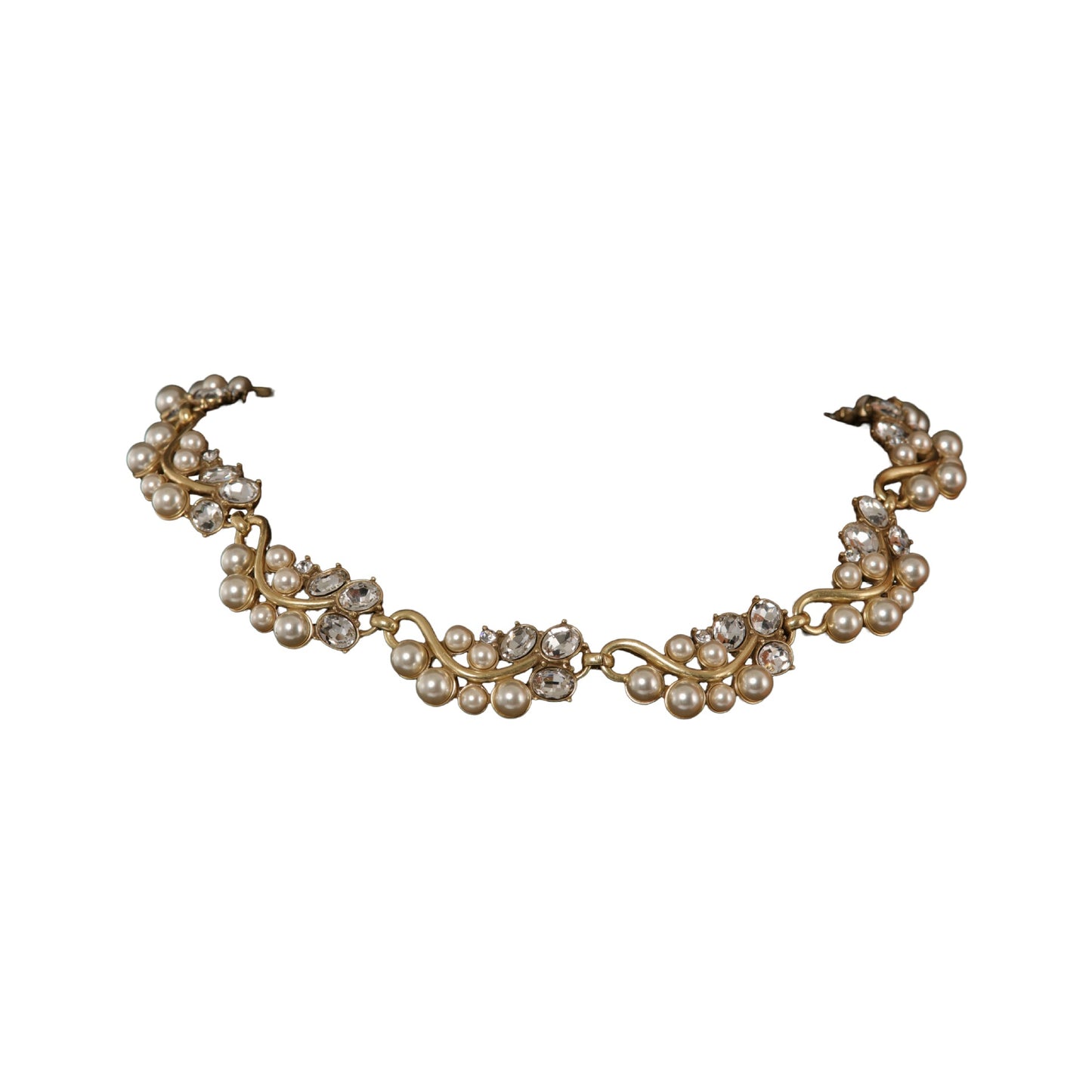 Vintage Pearl & Crystal Vine Jewelry Set