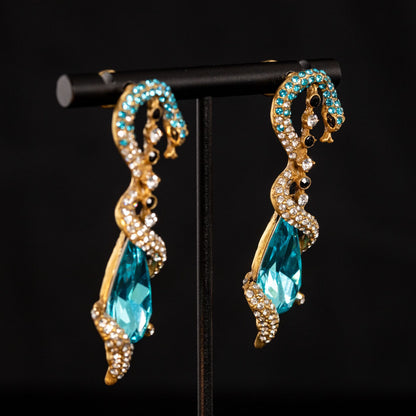 Serpentine Aqua Drop Earrings