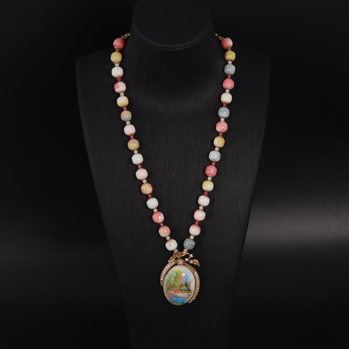 Multicolor Landscape Pendant Necklace