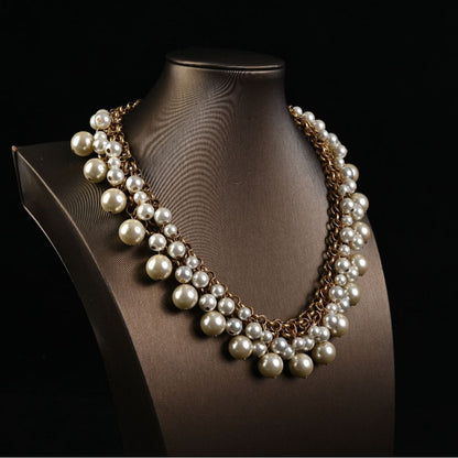 Pearl Cascade Vintage Statement Necklace