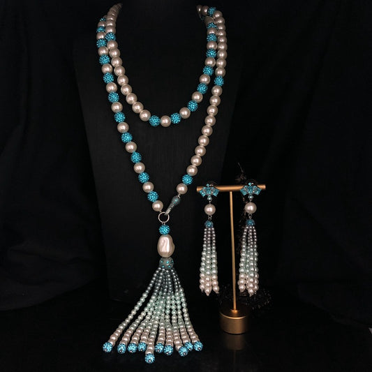 Celeste Pearl Tassel Set