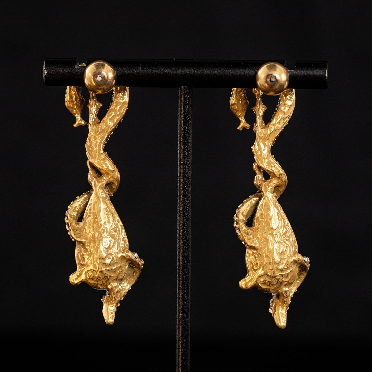 Serpentine Aqua Drop Earrings