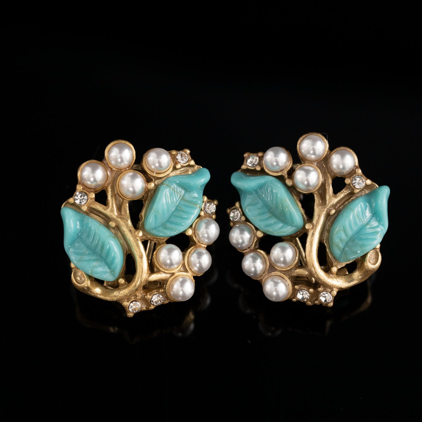 Turquoise Leaf & Pearl Garland Set