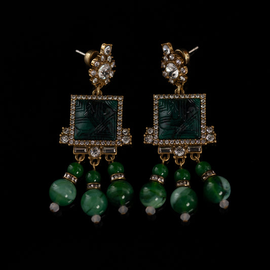 The Emerald Tassel Earrings