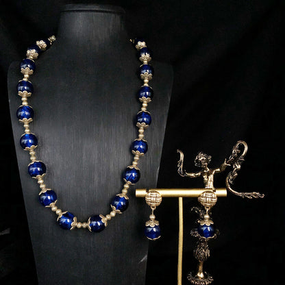Vintage Cobalt Bloom Jewelry Set