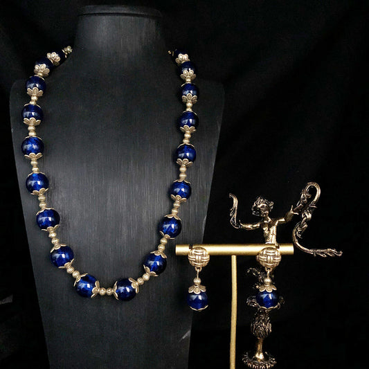 Vintage Cobalt Bloom Jewelry Set