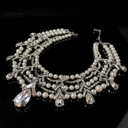 Pearl Radiance Crystal Statement Necklac