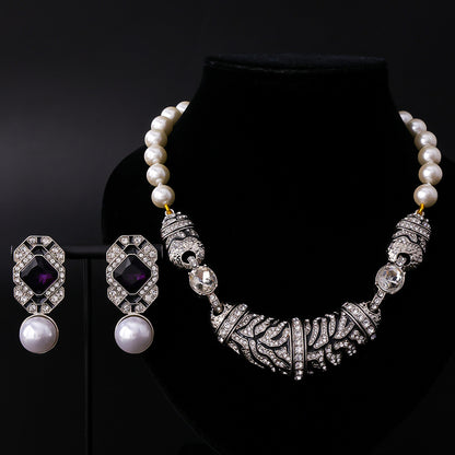 Pearl Noir Crystal Jewelry Set