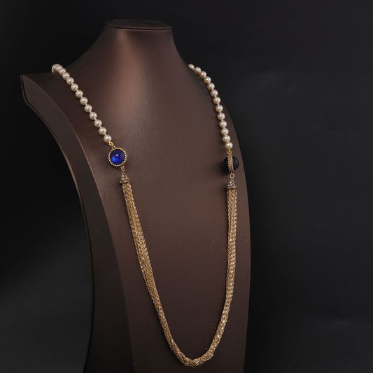 Royal Pearl Tassel Long Necklace