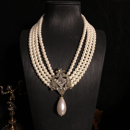Vintage Royal Pearl & Crystal Jewelry Set