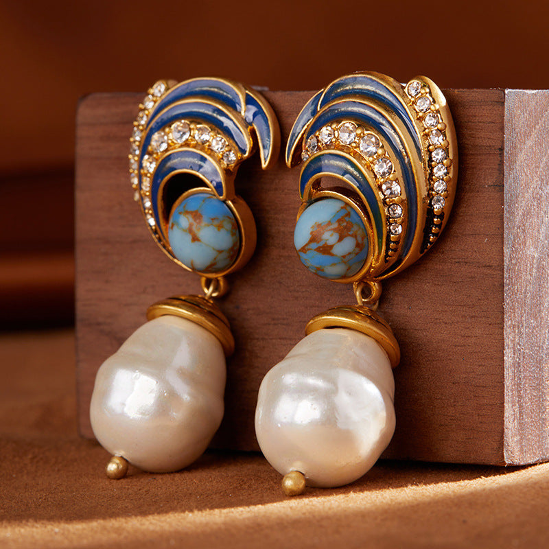 Regal Pearl Drop Earrings