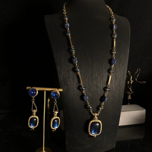 Midnight Blue Pendant Jewelry Set