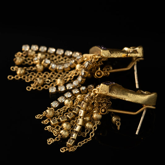 The Eagle Crystal Tassel Earrings