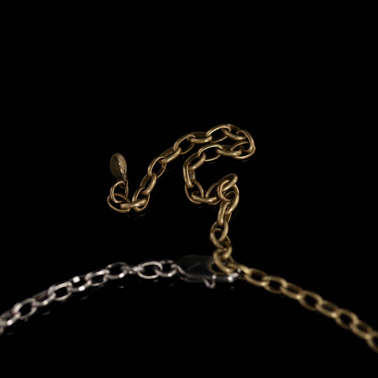 Dual Tone Fringe Chain Necklace