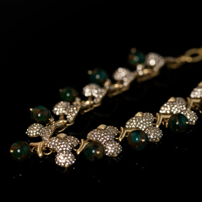 Crystal & Green Stone Statement Necklace