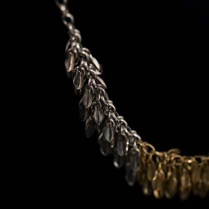Dual Tone Fringe Chain Necklace
