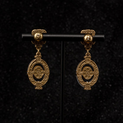 The Golden Ruby Glass & Crystal Earrings