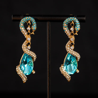 Serpentine Aqua Drop Earrings
