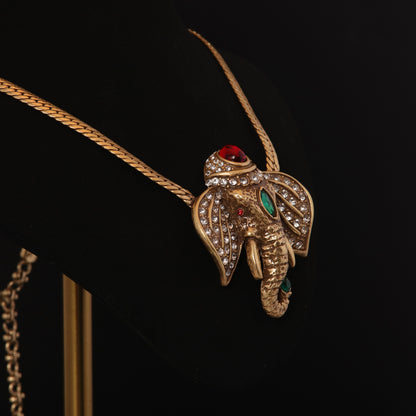 Regal Elephant Pendant Necklace