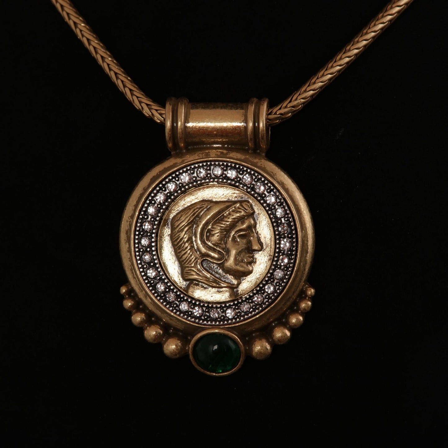 Emerald Coin Pendant Necklace