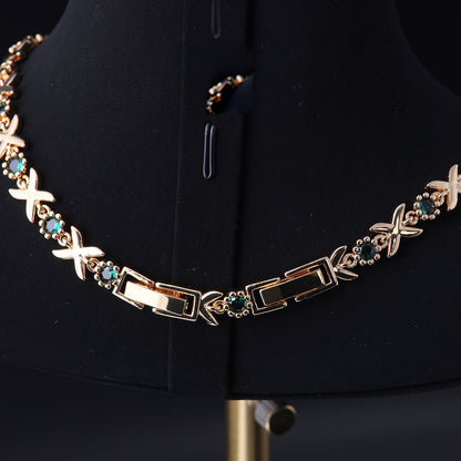 Sapphire Cross Pendant Necklace