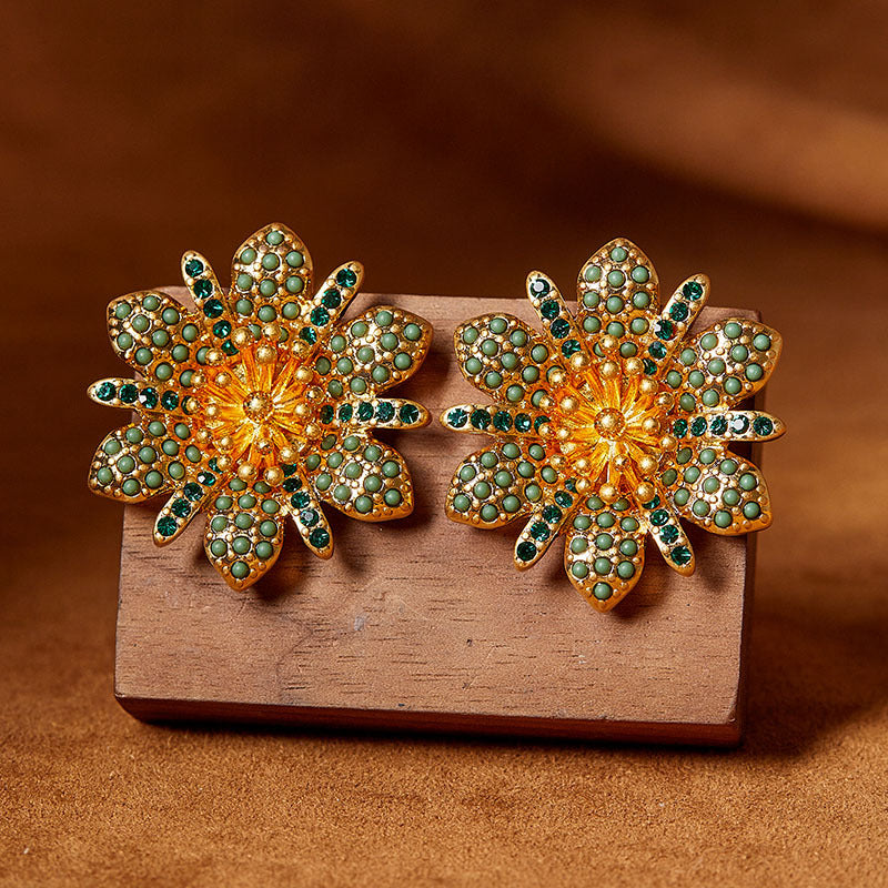 Vintage Floral Stud Earrings