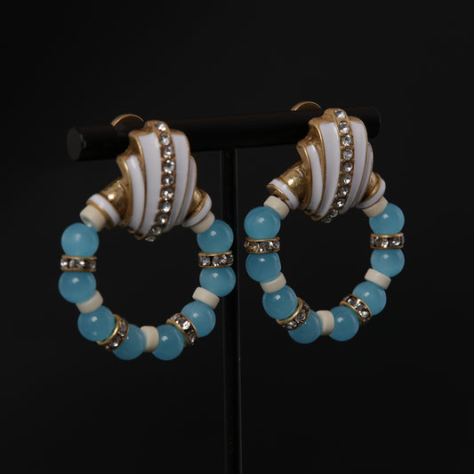The Enamel & Glass Drop Earrings