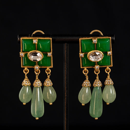 The Verdant Grace Drop Earrings
