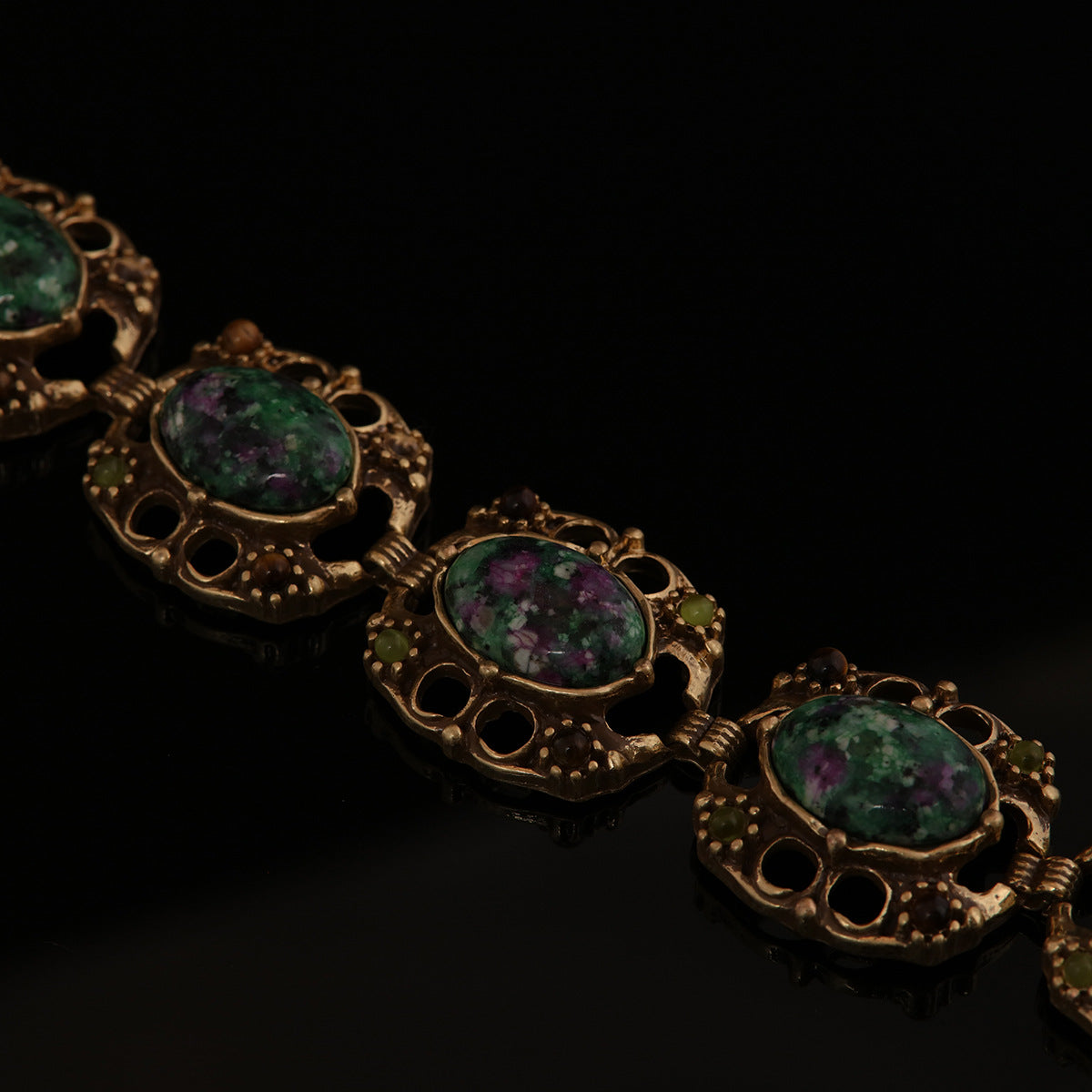 Gold & Green Stone Bracelet