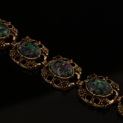 Gold & Green Stone Bracelet