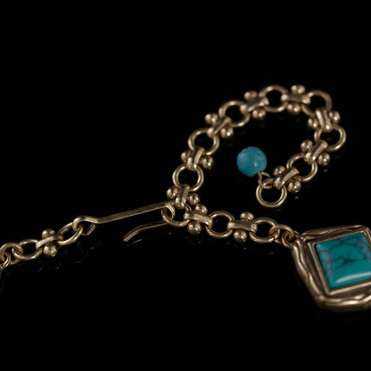 The Deco Turquoise Square Necklace