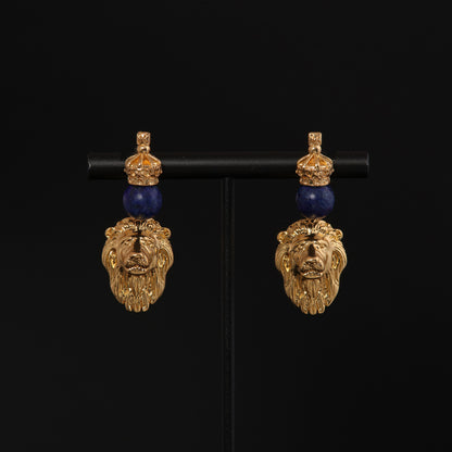 Regal Lion Head Earrings