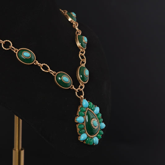 Mediterranean Teardrop Pendant Necklace