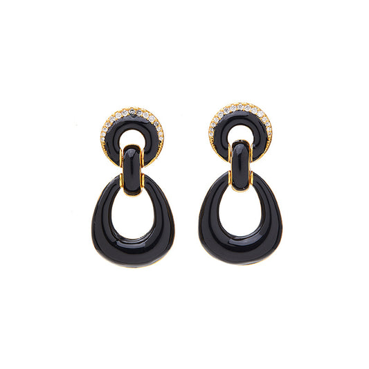 Vintage Black & Gold Earrings