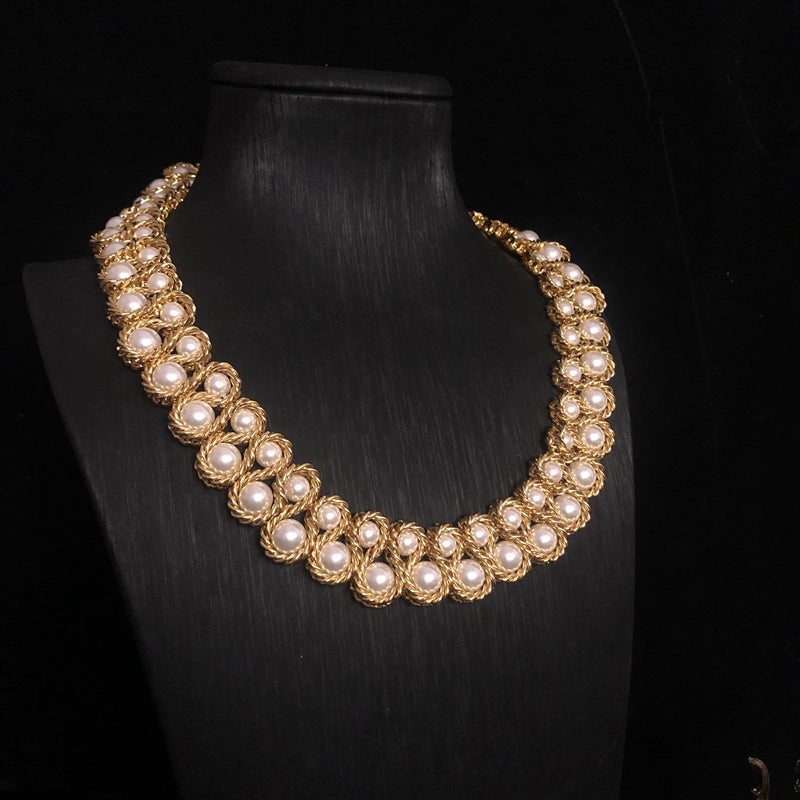 Vintage Gold Pearl Rope Necklace